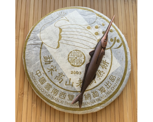 Колекційний шу пуер Високогірний Zhong Cha 2003 рік 357 г